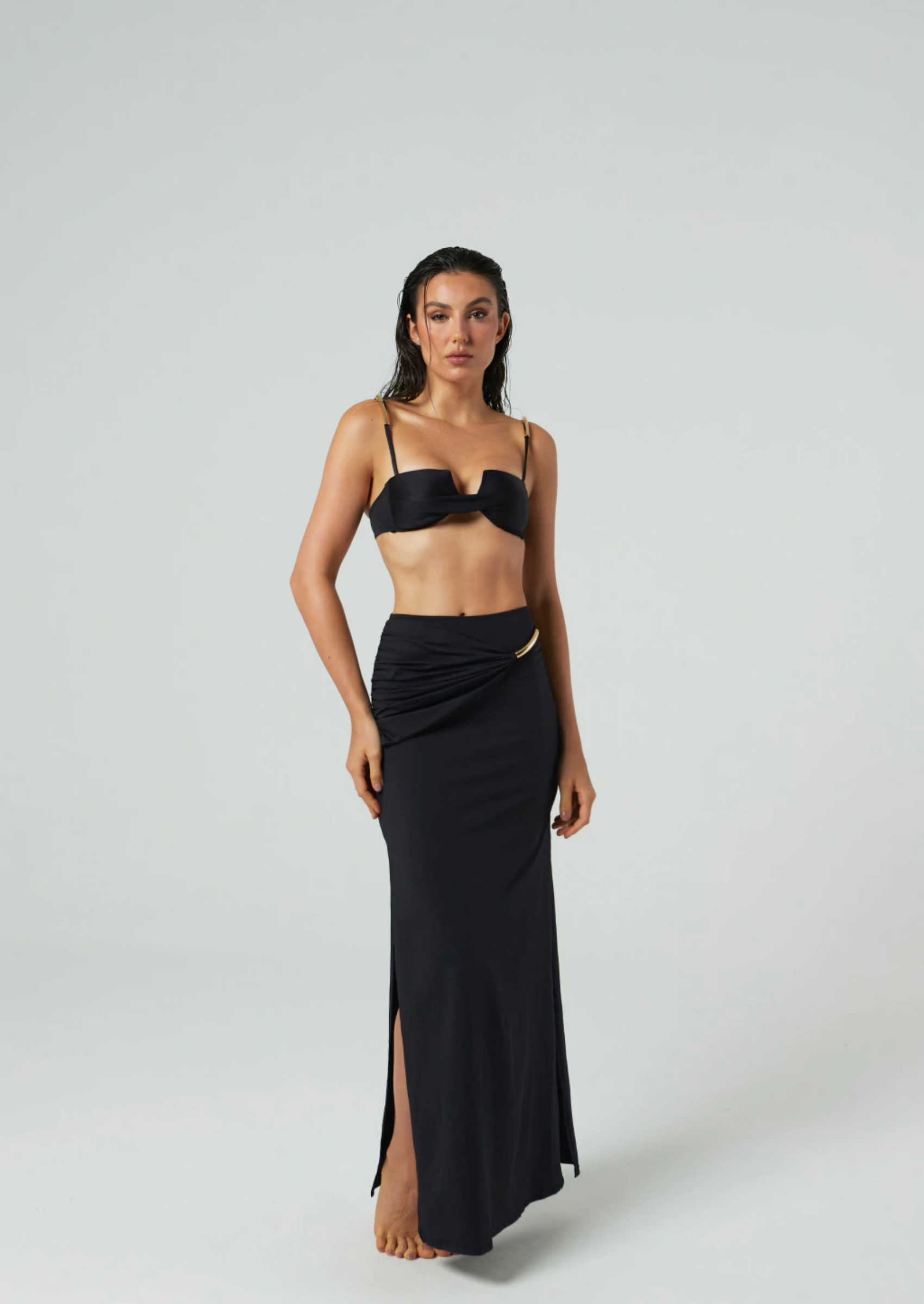 Three Piece Bikini Set with Long Skirt