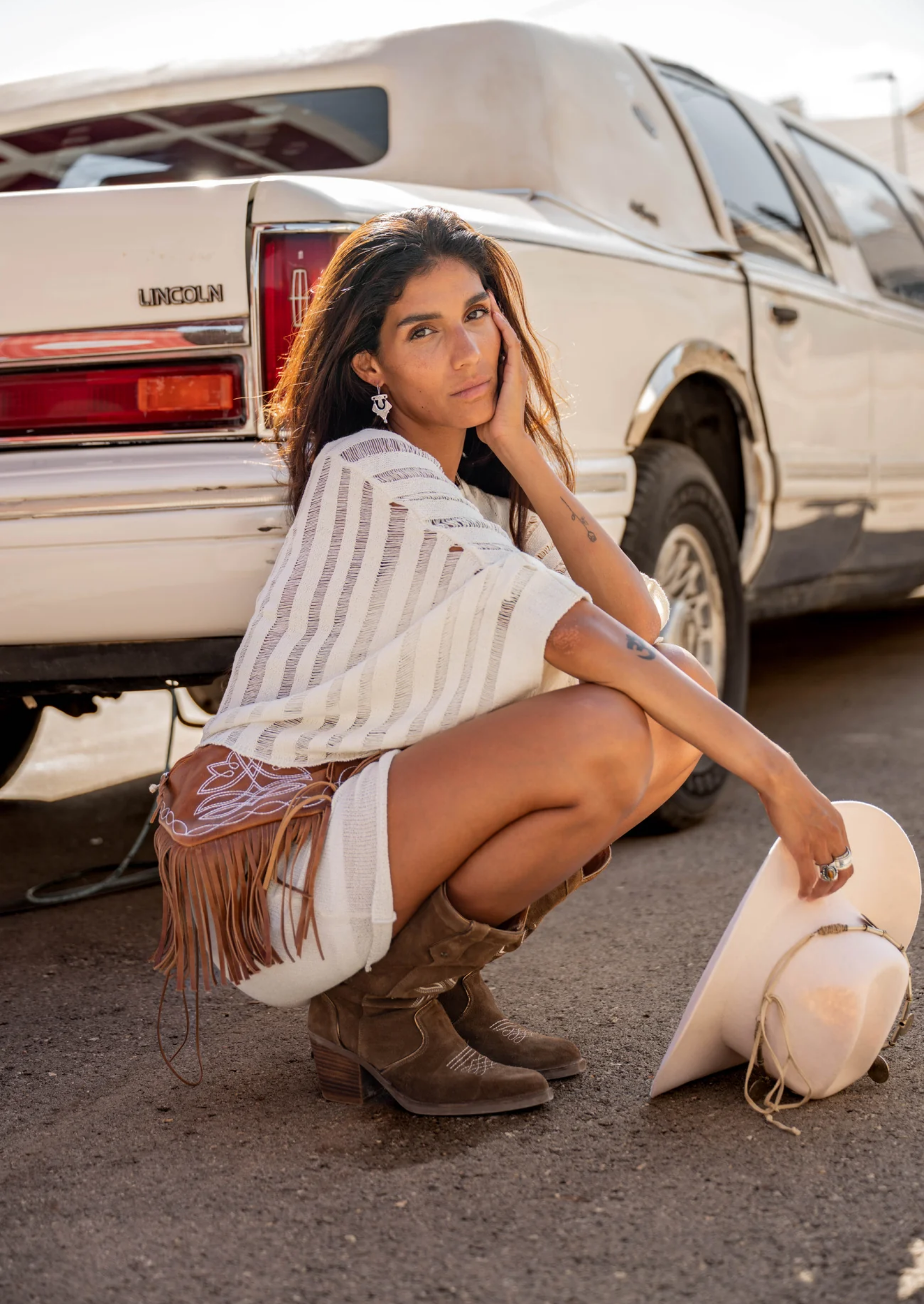 Knitted Two Piece Set with Crop Top and Shorts