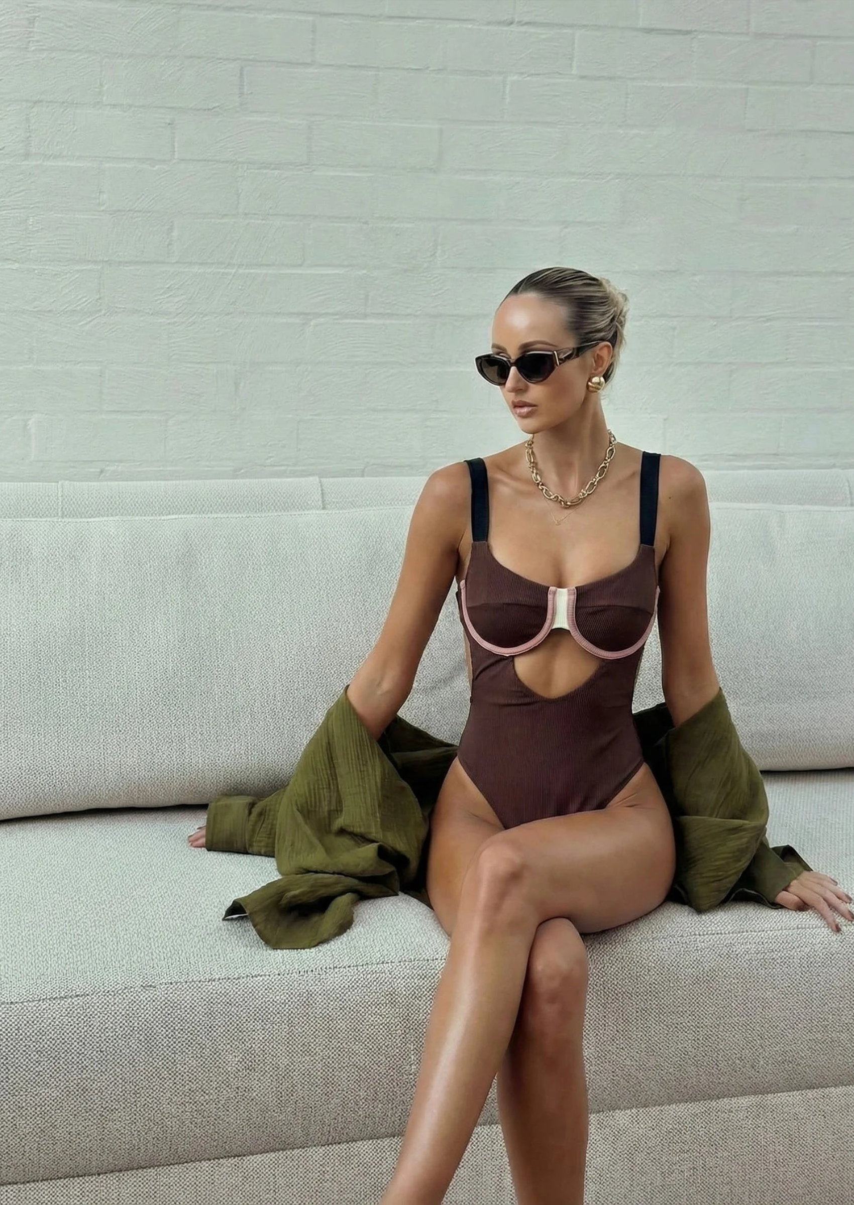 Vintage Style Monokini Swimsuit