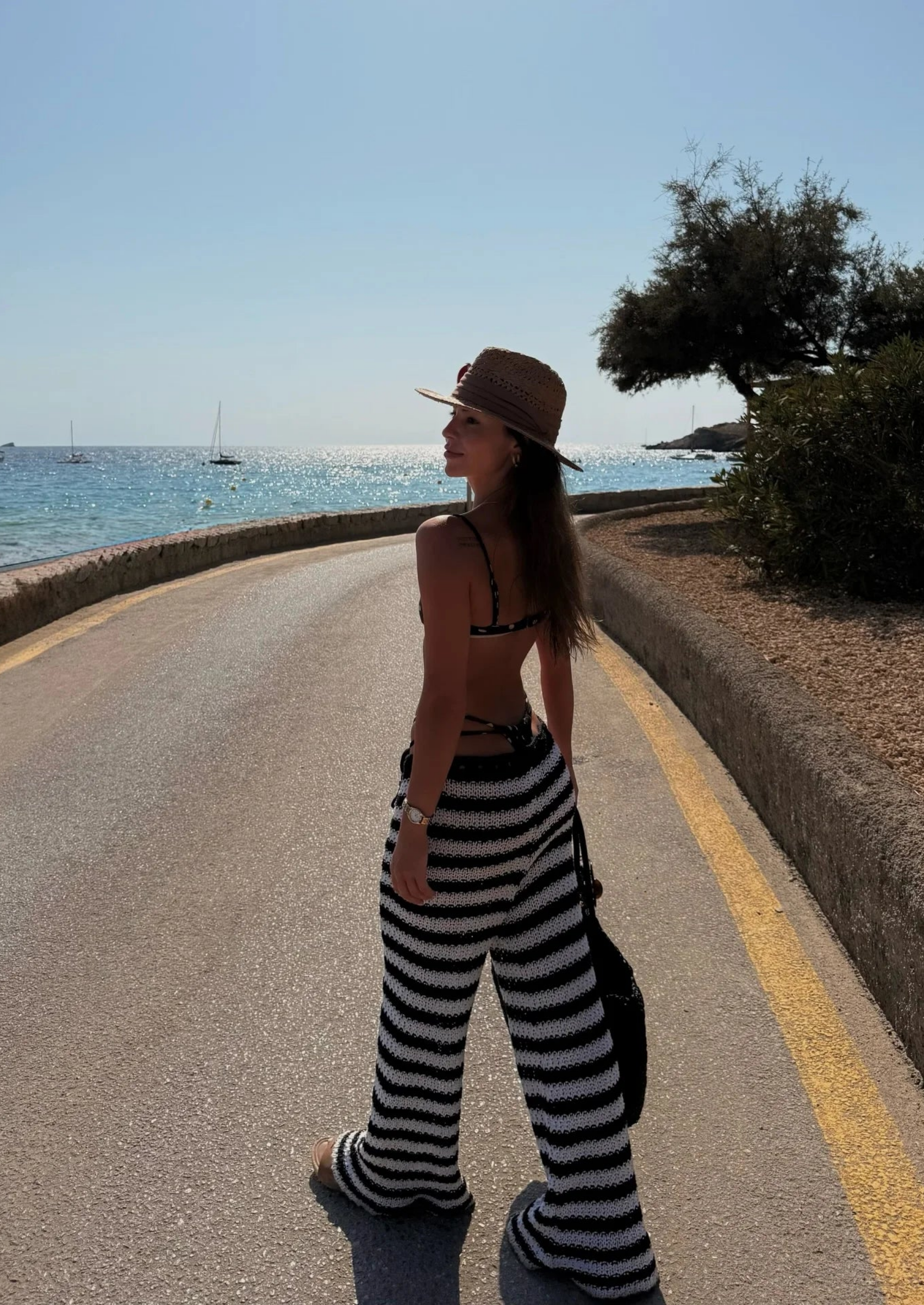 Lace-Up Bikini Set with Pants (3 Piece)