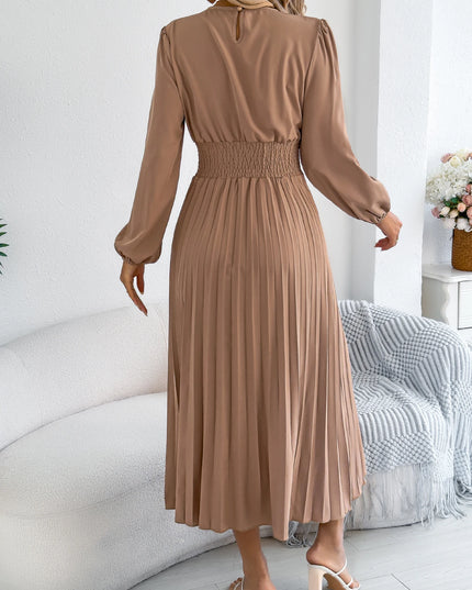 High Waist Long Sleeve Maxi Dress