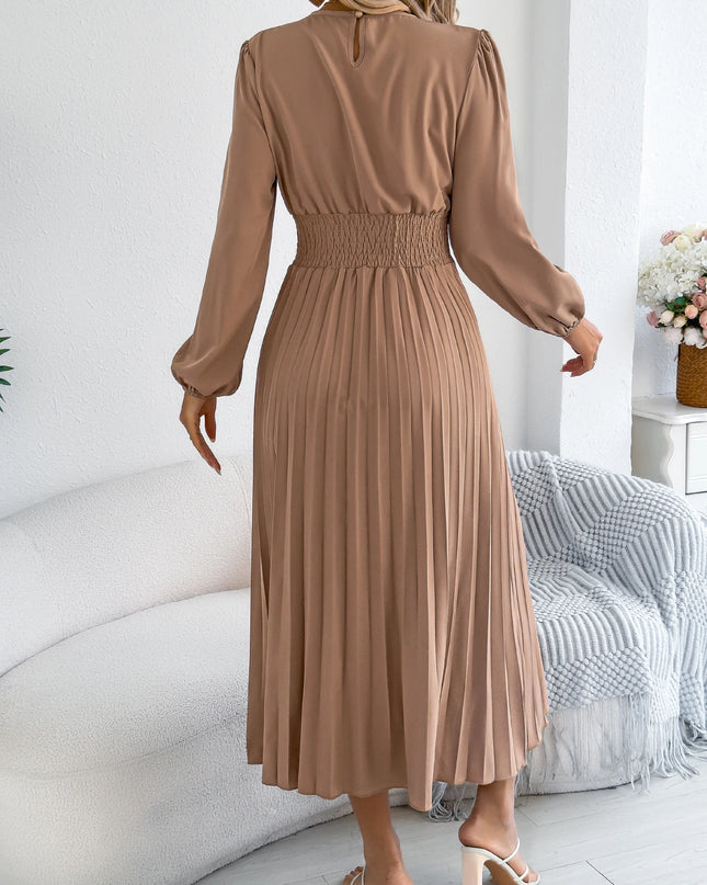 High Waist Long Sleeve Maxi Dress
