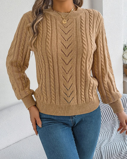 Hollow Knit Long Sleeve Sweater