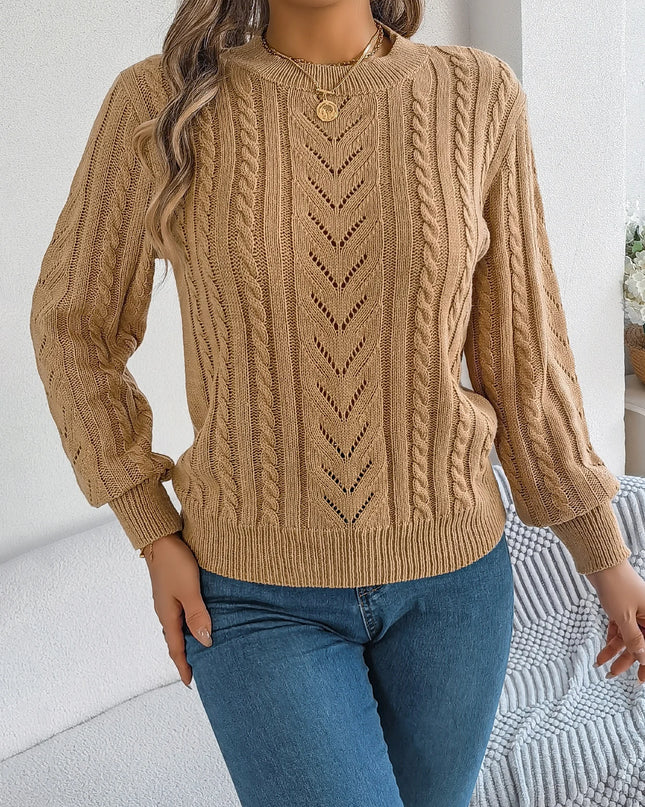 Hollow Knit Long Sleeve Sweater