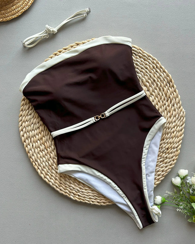 Patchwork Bandeau One-Piece