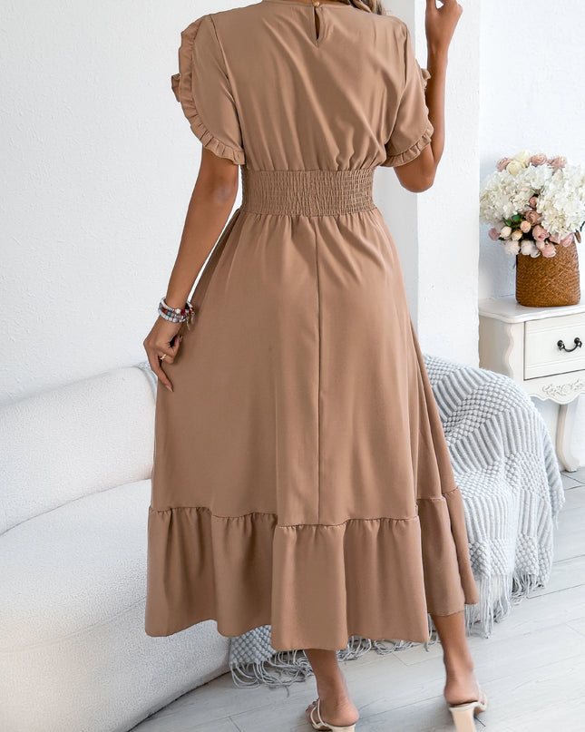 Ruffled Waist Maxi Dress