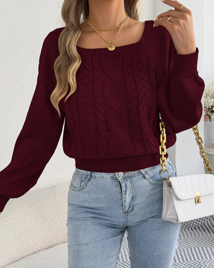 Square Neck Knit Sweater