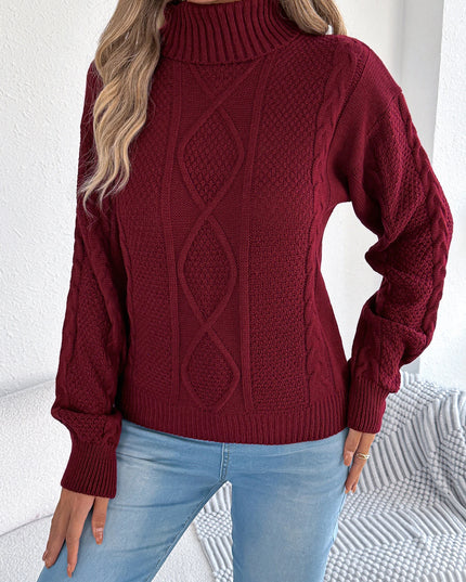 Turtleneck Twist Knit Sweater