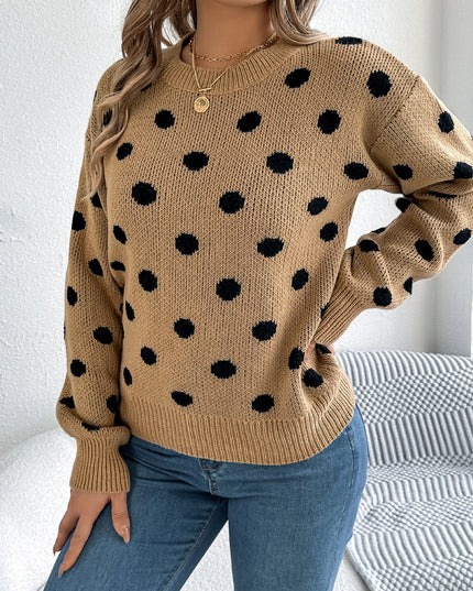 Polka Dot Knit Sweater