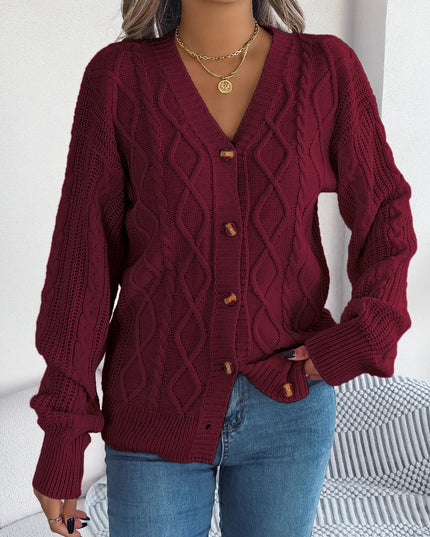 Twist Knit Button Cardigan