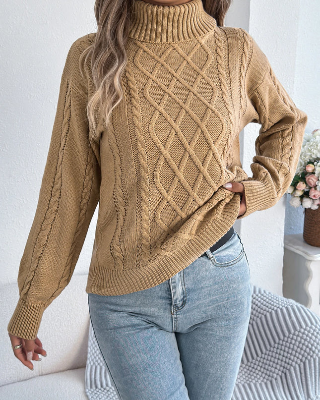 Solid Color Twist Lantern Sleeve Sweater