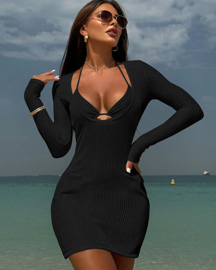 Knitted Three-Piece Bikini Set