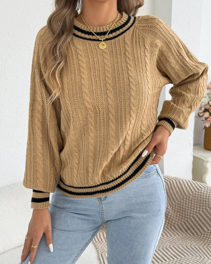 Color Block Stripe Knit Sweater