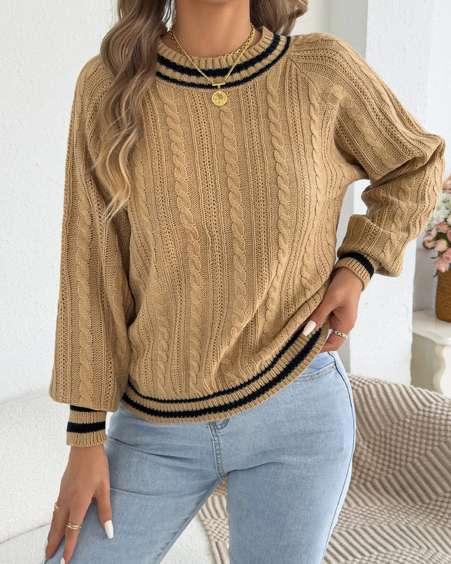 Color Block Stripe Knit Sweater