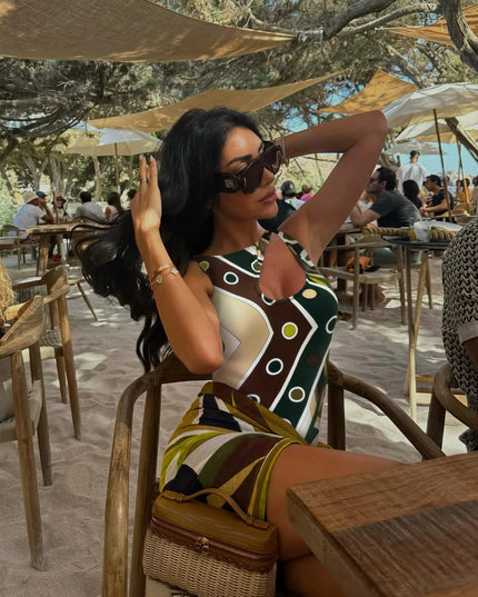 Cut-Out One-Piece & Skirt Set