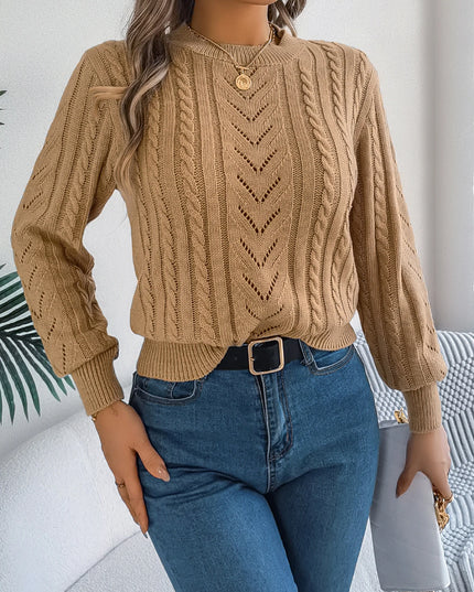 Hollow Knit Long Sleeve Sweater