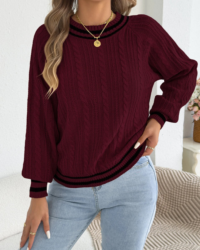 Color Block Stripe Knit Sweater