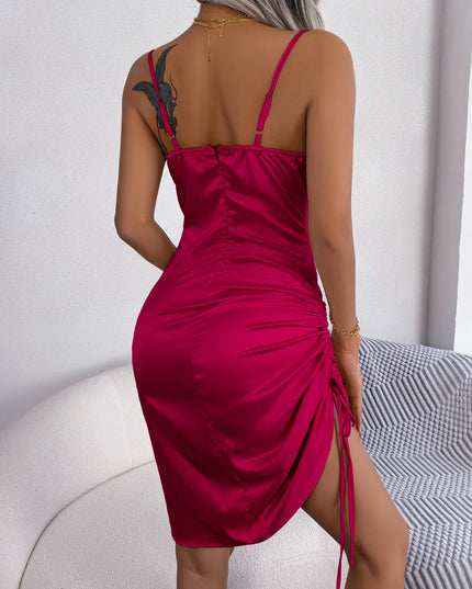 Satin Spaghetti Strap Bodycon Dress