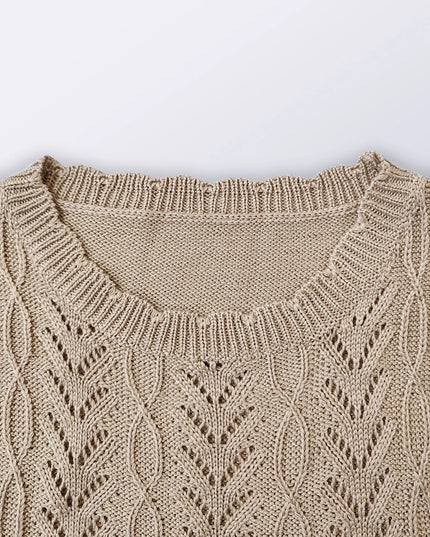 Solid Color Hollow Out Crop Top