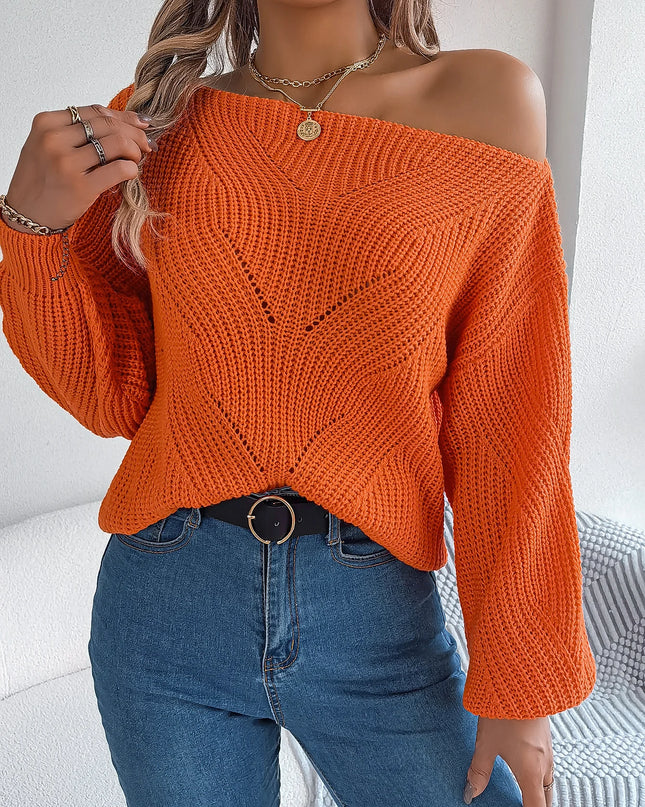 Slash Neck Off Shoulder Sweater