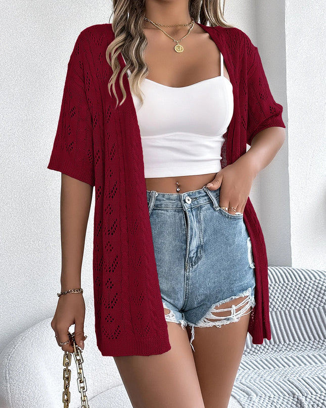 Hollow Out Knit Cardigan