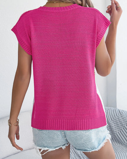 Twist Striped Color Block Sleeveless Sweater