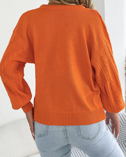 Metal Chain V Neck Twist Sweater