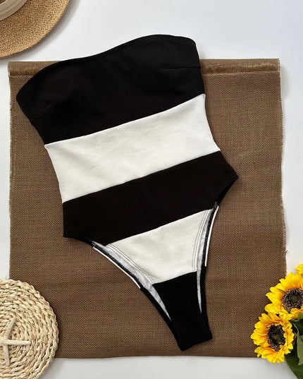 Strapless Stripe One-Piece