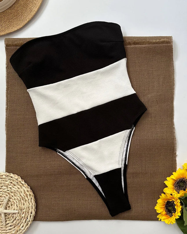 Strapless Stripe One-Piece