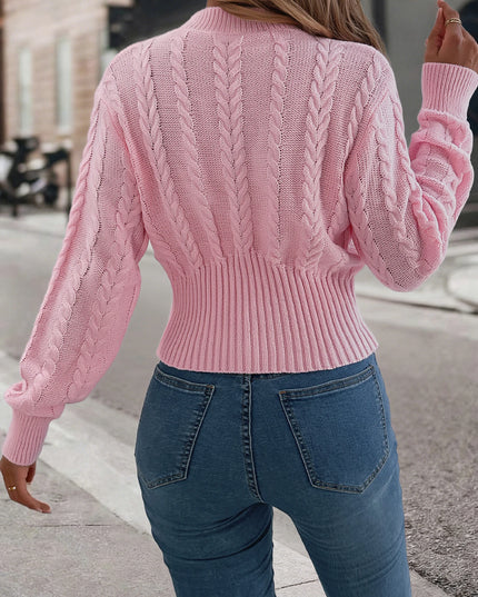 Twist Knit Mock Neck Sweater