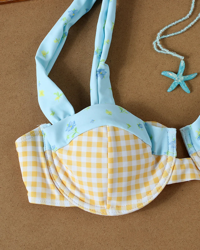 Print Bikini with Mini Skirt