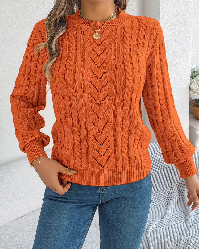 Hollow Knit Long Sleeve Sweater