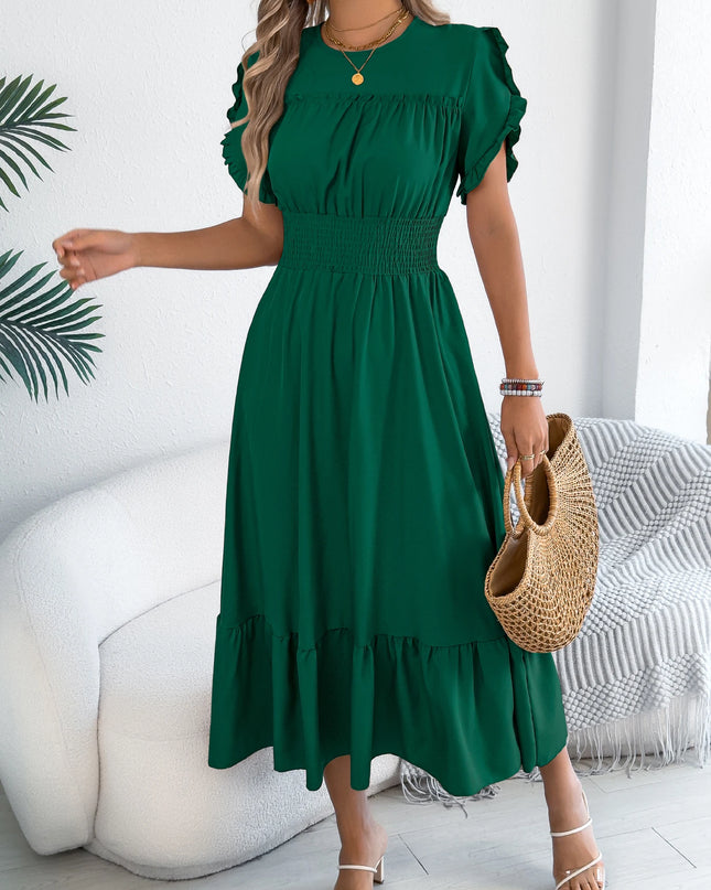 Ruffled Waist Maxi Dress