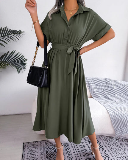 Lace-Up A-Line Dress