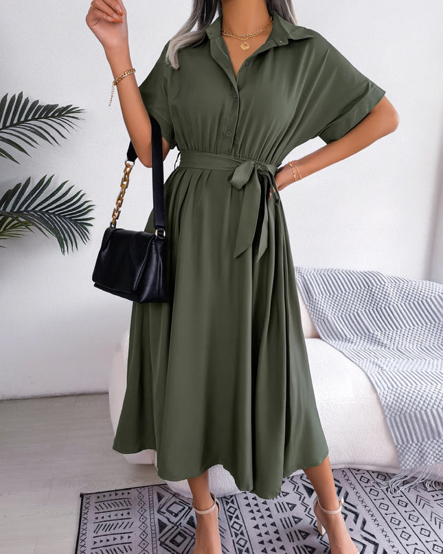 Lace-Up A-Line Dress