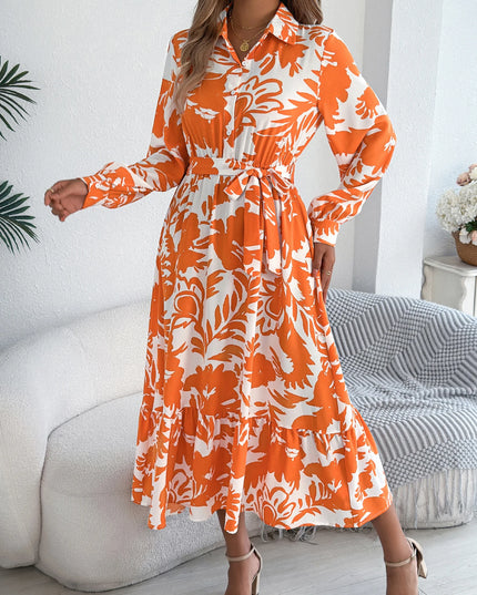 Lace Up Floral Maxi Dress