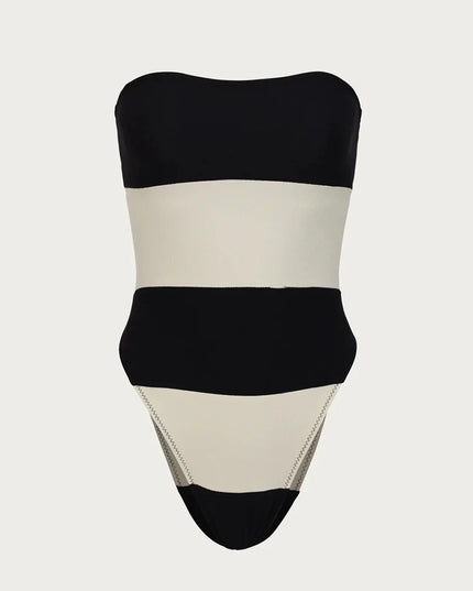 Strapless Stripe One-Piece
