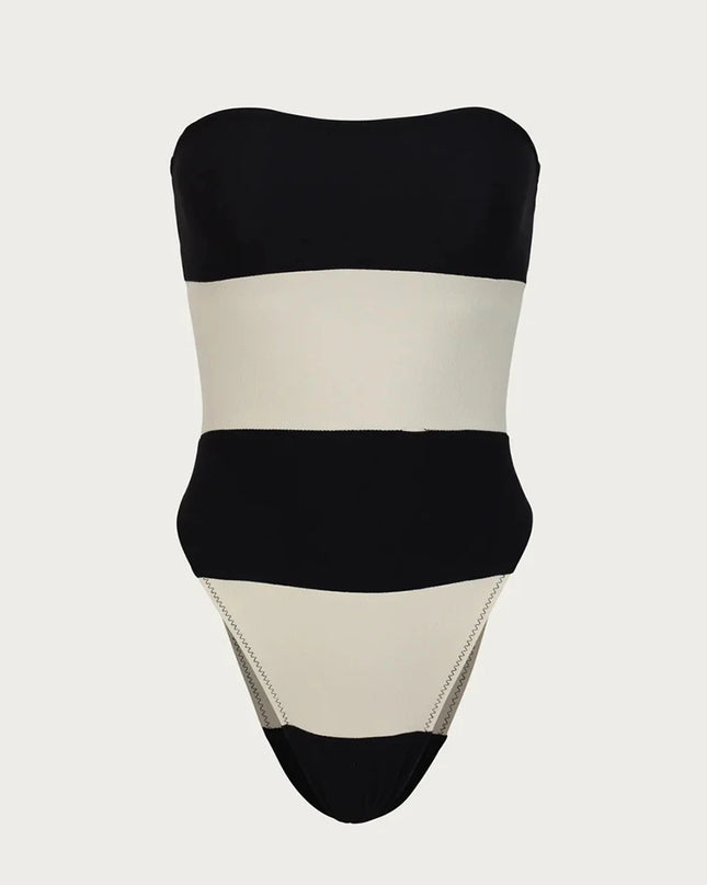 Strapless Stripe One-Piece