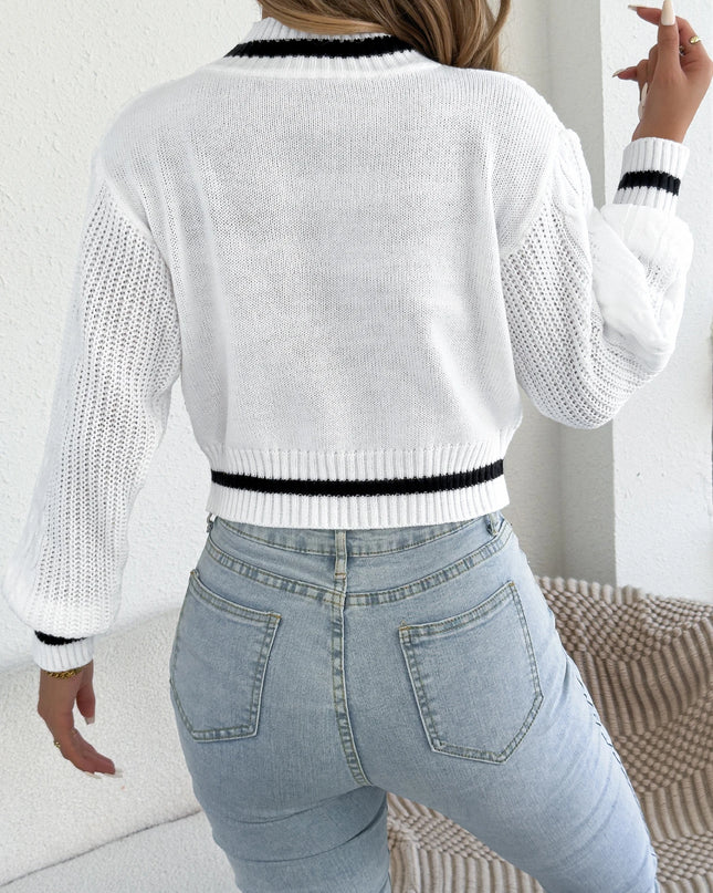 Twist Knit Striped Sweater