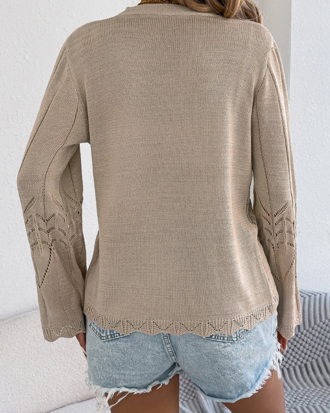 Autumn Lace-Up Knitted Cardigan