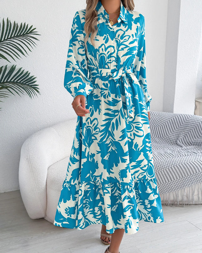 Lace Up Floral Maxi Dress