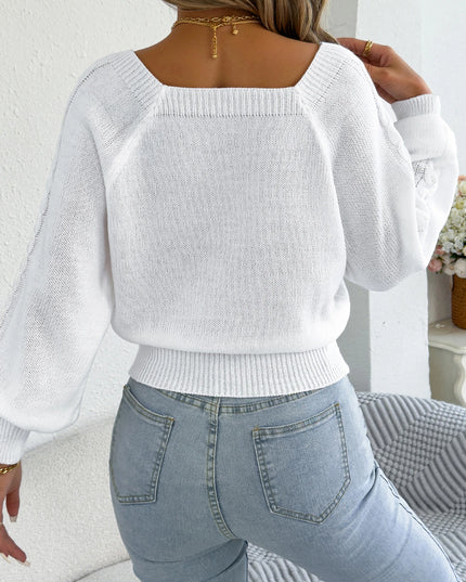 Square Neck Knit Sweater