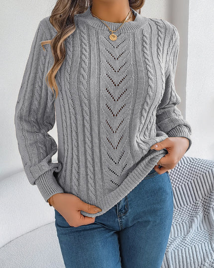 Hollow Knit Long Sleeve Sweater