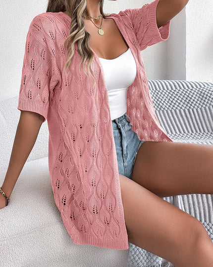 Hollow Leaf Knit Cardigan