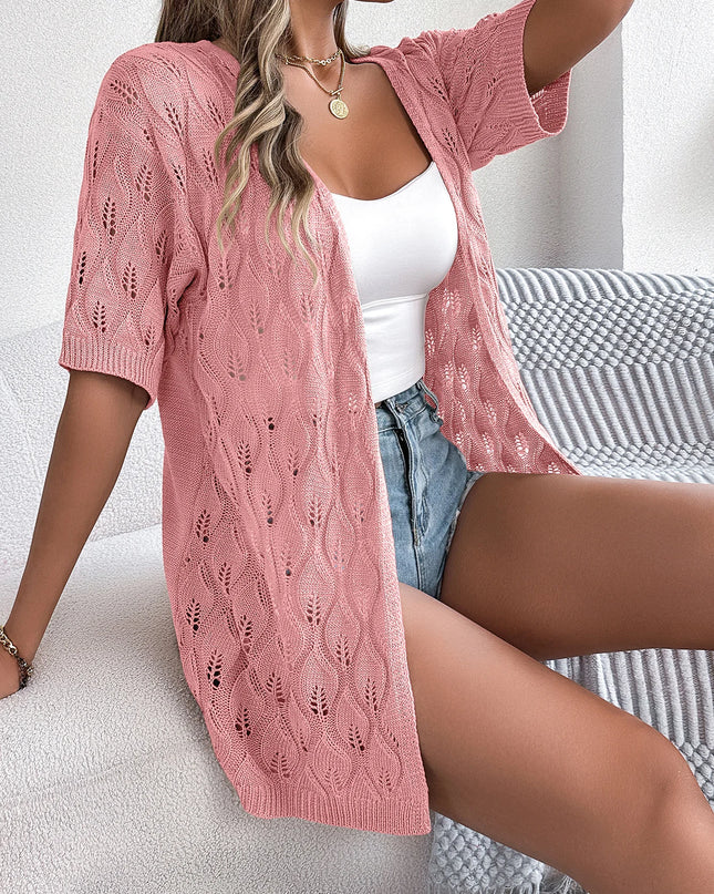Hollow Leaf Knit Cardigan