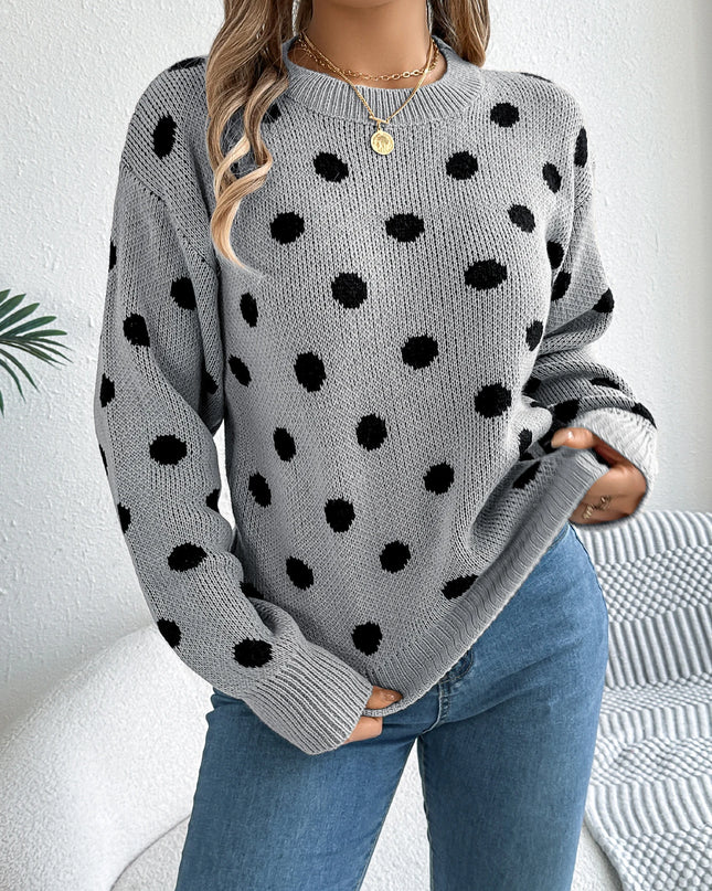 Polka Dot Knit Sweater