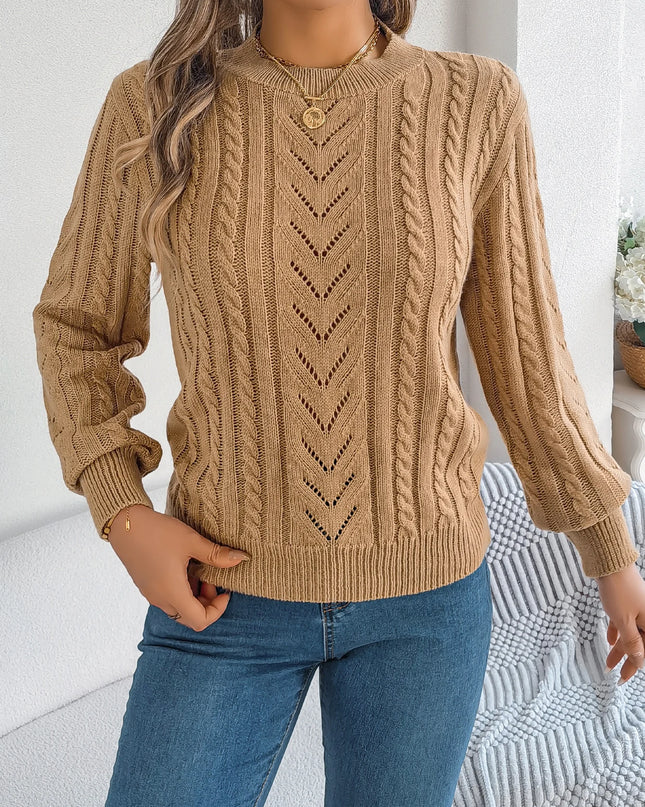 Hollow Knit Long Sleeve Sweater