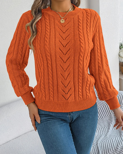 Hollow Knit Long Sleeve Sweater