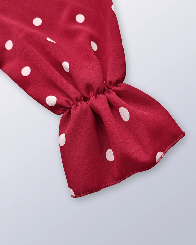 Polka Dot Square Neck Long Dress