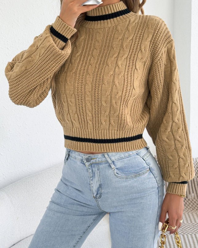 Twist Knit Striped Sweater